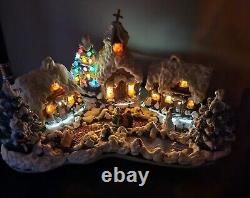 Vintage Ceramic Lighted Holiday Village One Of A Kind Late 1980's 17 x 10 base