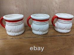 Vintage Ceramic Santa Face Pitcher & 5 Mugs