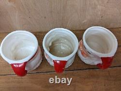 Vintage Ceramic Santa Face Pitcher & 5 Mugs