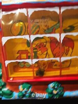 Vintage Christmas 50s Vacuform Lighted Sign / Decor Santa's Toy Shop 28