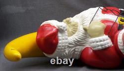 Vintage Christmas Barcana Fiberglass Santa Claus Sleeping on Moon Decoration