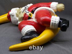 Vintage Christmas Barcana Fiberglass Santa Claus Sleeping on Moon Decoration