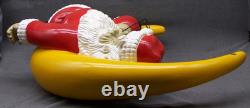 Vintage Christmas Barcana Fiberglass Santa Claus Sleeping on Moon Decoration