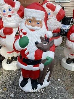 Vintage Christmas Blow Mold Santa Snowman Nativity Empire TPI? Union Poloron Lot