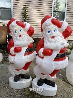 Vintage Christmas Blow Mold Santa Snowman Nativity Empire TPI? Union Poloron Lot