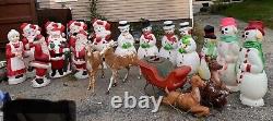 Vintage Christmas Blow Mold Santa Snowman Nativity Empire TPI? Union Poloron Lot