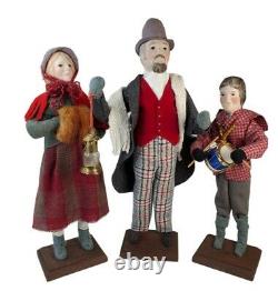 Vintage Christmas Carolers Christi Character Dolls Lot of 7 Figures Holiday