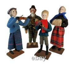 Vintage Christmas Carolers Christi Character Dolls Lot of 7 Figures Holiday