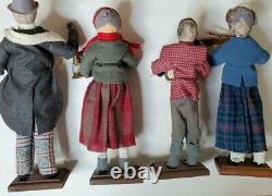 Vintage Christmas Carolers Christi Character Dolls Lot of 7 Figures Holiday