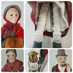 Vintage Christmas Carolers Christi Character Dolls Lot of 7 Figures Holiday