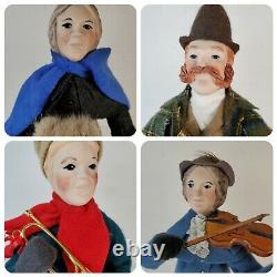 Vintage Christmas Carolers Christi Character Dolls Lot of 7 Figures Holiday