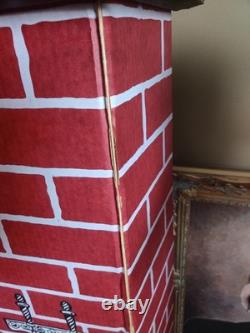 Vintage Christmas Electric Full Size Fireplace with Chimney 1963 Nice Condition