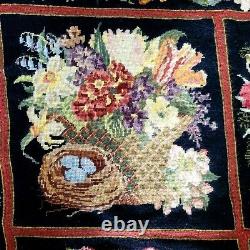 Vintage Christmas Elizabeth Bradley Handmade Needlepoint Tapestry 47x47