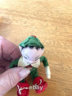 Vintage Christmas Holiday House Jump Jump Elves Lot of Two Pixies Poseable 1940s