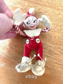 Vintage Christmas Holiday House Jump Jump Elves Lot of Two Pixies Poseable 1940s