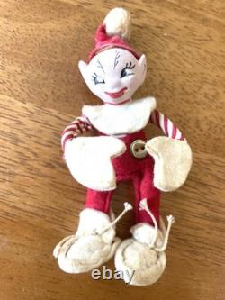 Vintage Christmas Holiday House Jump Jump Elves Lot of Two Pixies Poseable 1940s