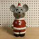 Vintage Christmas Holiday Mouse Rat Penny Change Jar Made In Japan