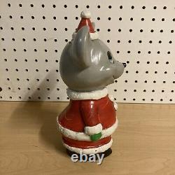 Vintage Christmas Holiday Mouse Rat Penny Change Jar Made In Japan