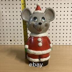 Vintage Christmas Holiday Mouse Rat Penny Change Jar Made In Japan