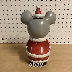 Vintage Christmas Holiday Mouse Rat Penny Change Jar Made In Japan