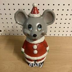Vintage Christmas Holiday Mouse Rat Penny Change Jar Made In Japan