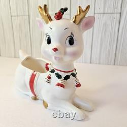 Vintage Christmas MCM 1962 Napco Rudolph Reindeer Planter Candy Dish X-5561