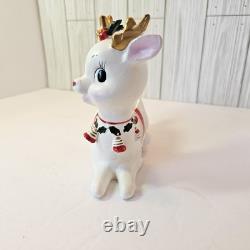 Vintage Christmas MCM 1962 Napco Rudolph Reindeer Planter Candy Dish X-5561