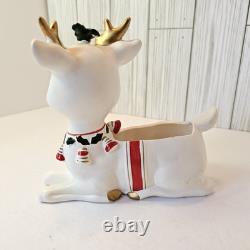Vintage Christmas MCM 1962 Napco Rudolph Reindeer Planter Candy Dish X-5561