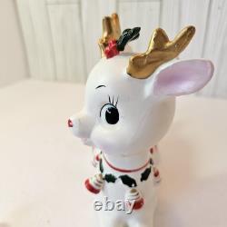 Vintage Christmas MCM 1962 Napco Rudolph Reindeer Planter Candy Dish X-5561