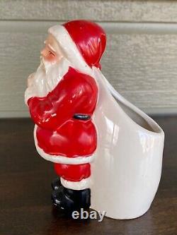 Vintage Christmas Planter Santa with Sack Made in Japan Ceramic Full Body