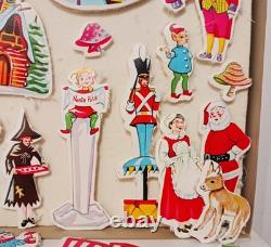 Vintage Christmas Santa's Playland Flannel Board Complete Easter Bunny Mushroom