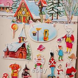 Vintage Christmas Santa's Playland Flannel Board Complete Easter Bunny Mushroom