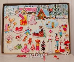 Vintage Christmas Santa's Playland Flannel Board Complete Easter Bunny Mushroom