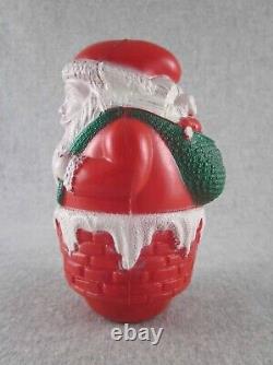 Vintage Christmas Taller Irwin Celluloid Roly Poly Santa in Chimney USA 1930s