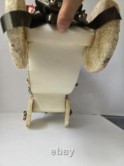Vintage Christmas styrofoam decoration carriage Santa Claus carolers 12x16 1/4