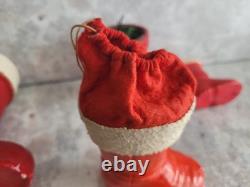 Vintage Christnas Rare Santa Boots Candy Holders Germany Wax Paper Mache Lot