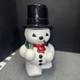 Vintage Christopher Radko Peppermint Puff Snowman Shiny Brite Cookie Jar Retired