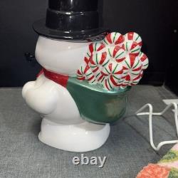 Vintage Christopher Radko Peppermint Puff Snowman Shiny Brite Cookie Jar RETIRED Vintage Christopher Radko Peppermint Puff Snowman Shiny Brite Cookie Jar RETIRED