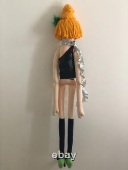 Vintage Cloth Art Doll Burlesque Wild Woman Plush Soft, Hanging