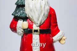 Vintage Cold Painted Cast Iron Santa Clau Christmas Holiday Doorstop