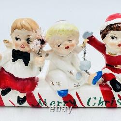 Vintage Commodore Merry Christmas Angel Candy Cane Sleigh In Original Box Japan Vintage Commodore Merry Christmas Angel Candy Cane Sleigh In Original Box Japan