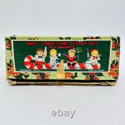 Vintage Commodore Merry Christmas Angel Candy Cane Sleigh In Original Box Japan Vintage Commodore Merry Christmas Angel Candy Cane Sleigh In Original Box Japan