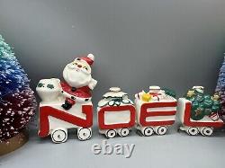 Vintage Commodore Santa NOEL train Candle Holder Christmas 1950s MCM rare