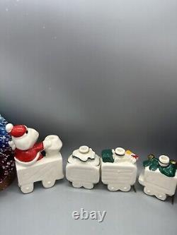 Vintage Commodore Santa NOEL train Candle Holder Christmas 1950s MCM rare