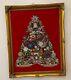 Vintage Costume Jewelry Christmas Tree Lighted Framed Retro Decor Needs Tlc