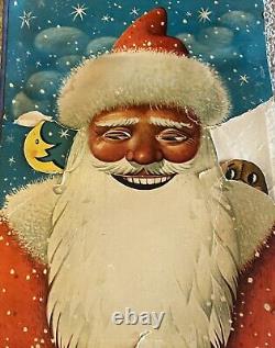 Vintage Czechoslovaia Santa Christmas Pop Up Book Village Kubasta