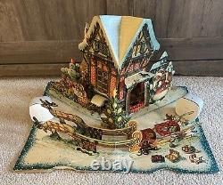 Vintage Czechoslovaia Santa Christmas Pop Up Book Village Kubasta