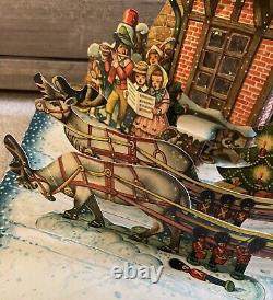 Vintage Czechoslovaia Santa Christmas Pop Up Book Village Kubasta