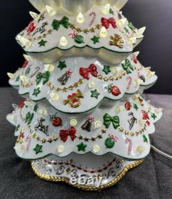 Vintage Danbury Mint White Porcelain Christmas Magic Lighted Christmas Tree 19