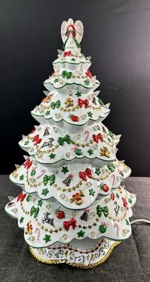 Vintage Danbury Mint White Porcelain Christmas Magic Lighted Christmas Tree 19